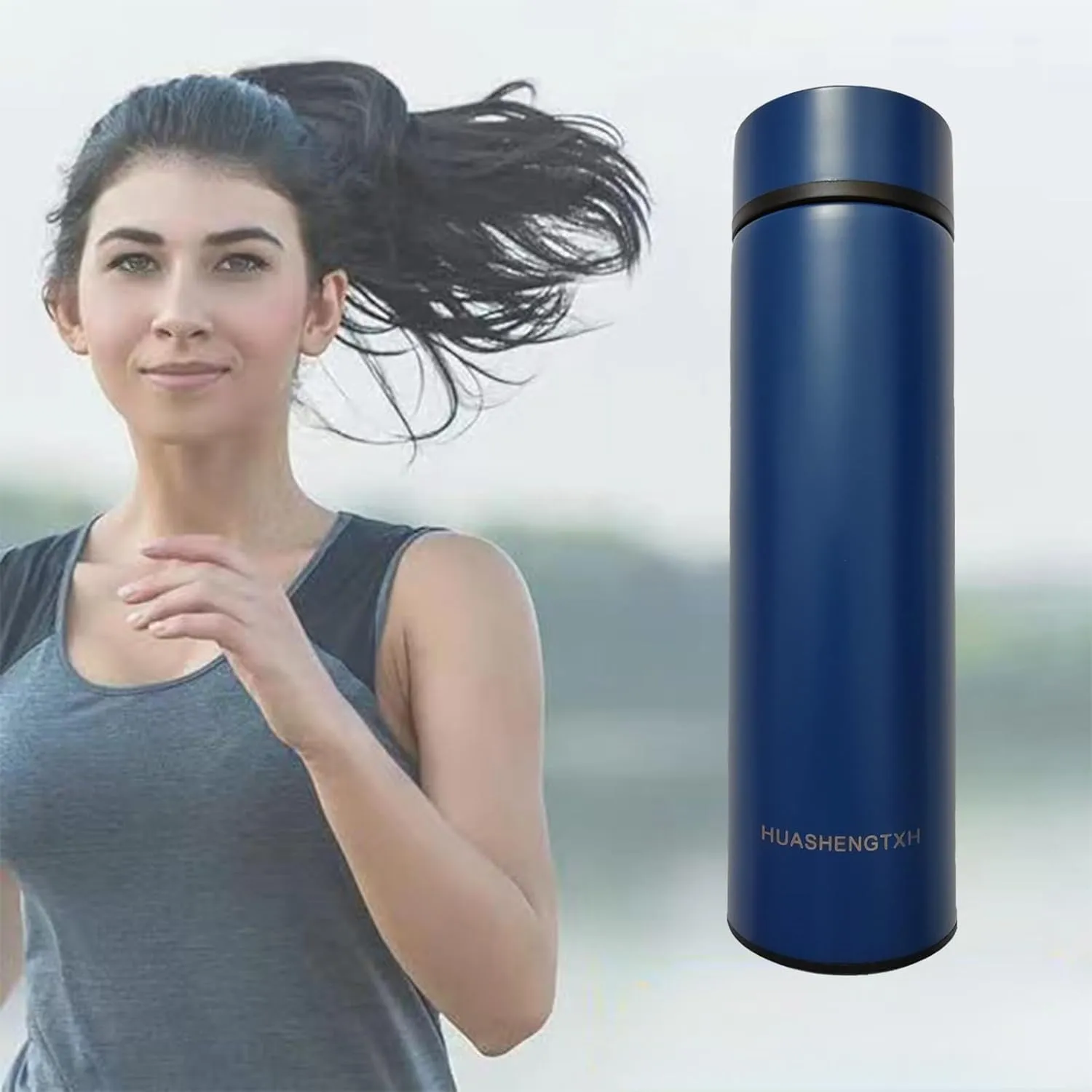 Insulating Water Bottle Outdoor Sports Stainless Steel Insulating Bottle Vacuum Sealed Coffee Bottle Travel Water Bottle Cold and Hot Water Bottle (Blue)