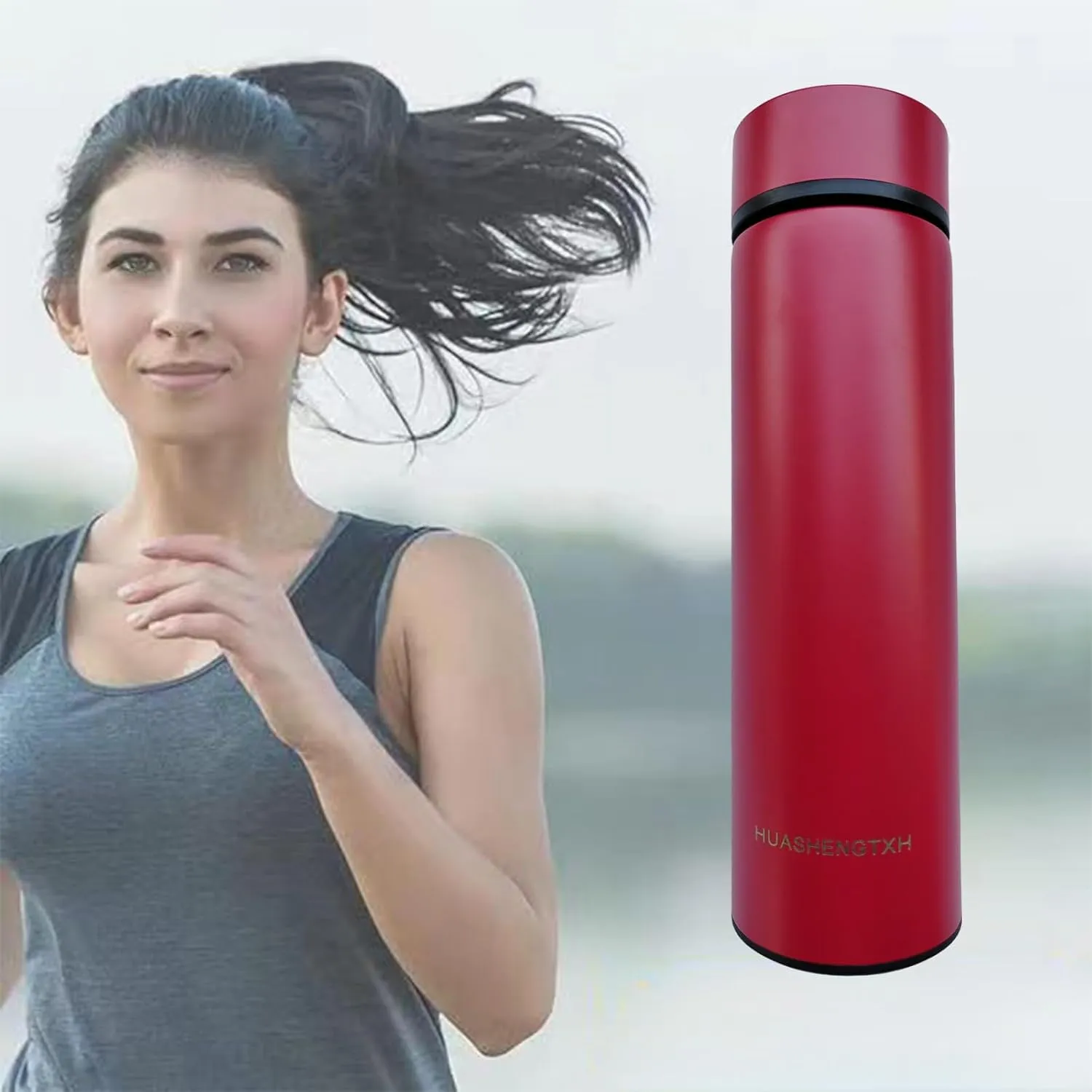 Insulating Water Bottle Outdoor Sports Stainless Steel Insulating Bottle Vacuum Sealed Coffee Bottle Travel Water Bottle Cold and Hot Water Bottle(Red）