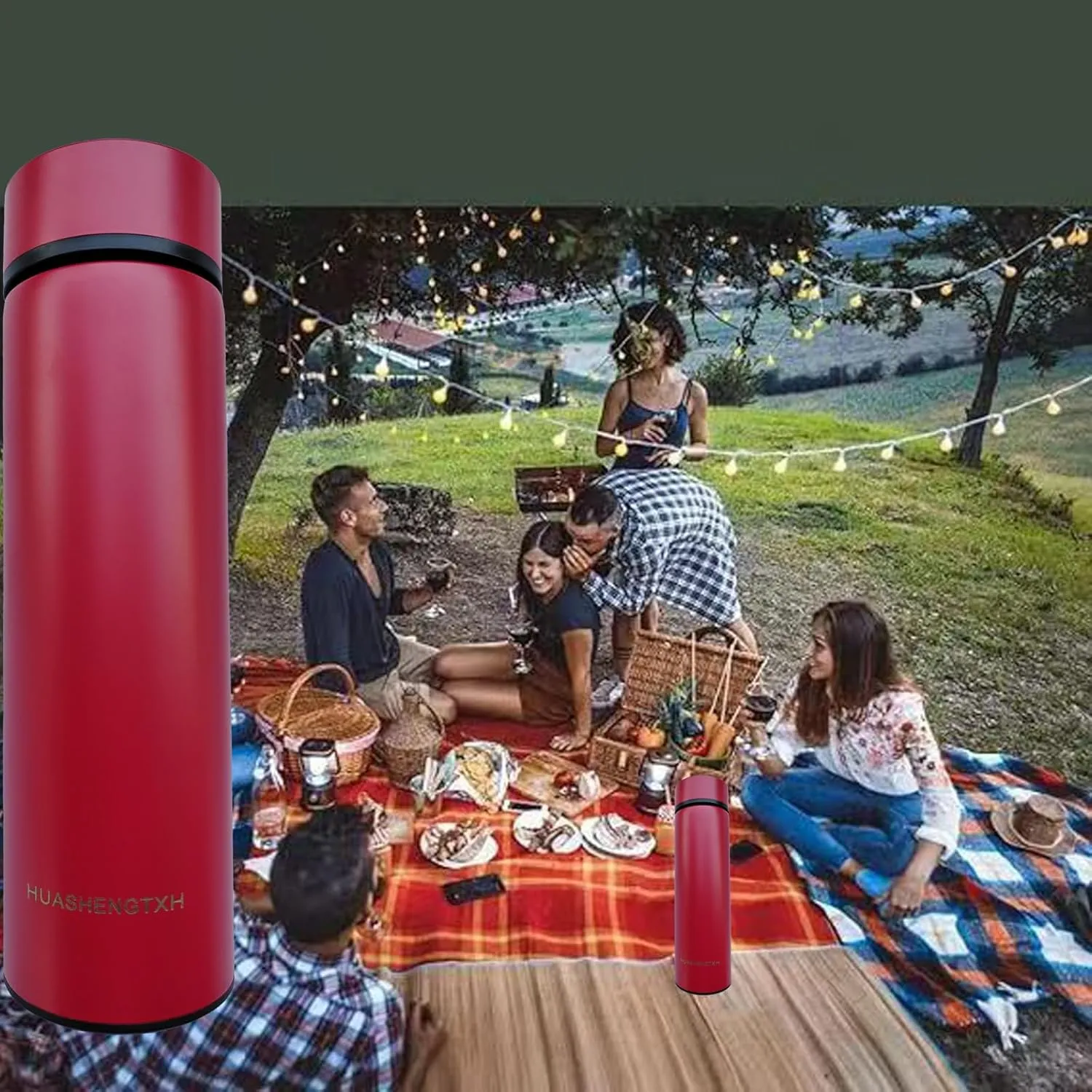 Insulating Water Bottle Outdoor Sports Stainless Steel Insulating Bottle Vacuum Sealed Coffee Bottle Travel Water Bottle Cold and Hot Water Bottle(Red）