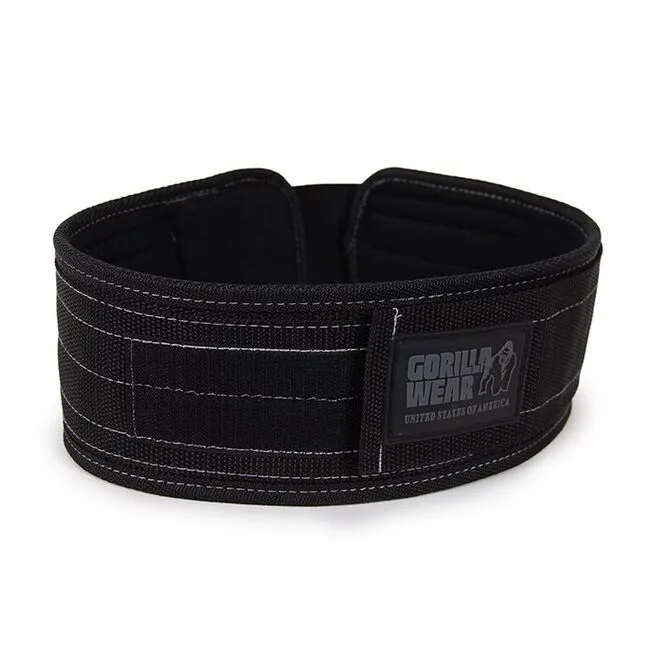 INTE INNE! Gorilla Wear 4 Inch Nylon Belt, Svart/Grå