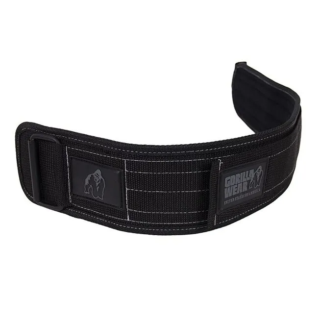 INTE INNE! Gorilla Wear 4 Inch Nylon Belt, Svart/Grå