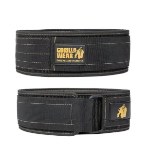 INTE INNE! Gorilla Wear 4 Inch Nylon Belt, Svart/Guld