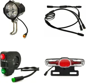 Integrated Waterproof Cable Light Set, Front Rear Turn Signal Brake Lights, Compatible with BBS01 BBSHD 8FUN Mid Drive Motor E-Bikes (Without Bracket)