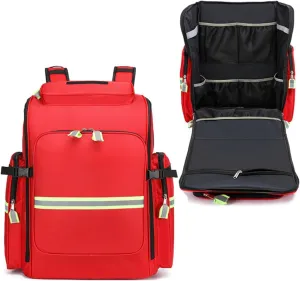 IOCCIOBB First Aid Bag Empty Emergency Bag First Responder Trauma Multi-Pocket Traveling Field Trips Camping Essentials(Red,55x37x25cm)