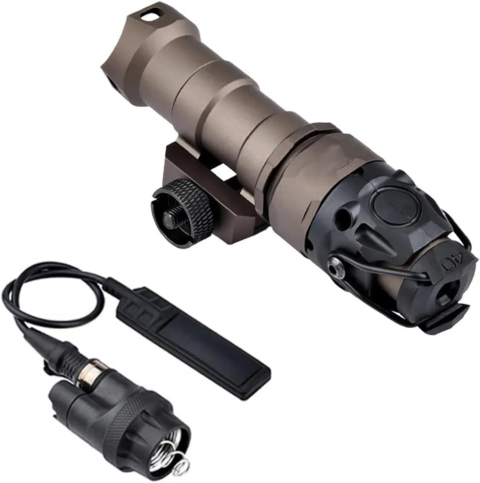 IR Light Scout Flashlight，850nm IR Illuminator LED Mini Scout Torch Light，Infrared Light Night Vision Flashlight，with Remote Pressure Switch Pad & QD Mount Base Combo，For 20mm Rail Mounting，Tan