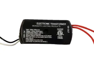 Ironsmith Lighting Products 105 Watt Dimmable Halogen Lamp Transformer - 120V Input, 12V Output, Halogen, Xenon, Krypton Type Light Bulbs Support - Short Circuit Protected with Auto Restart
