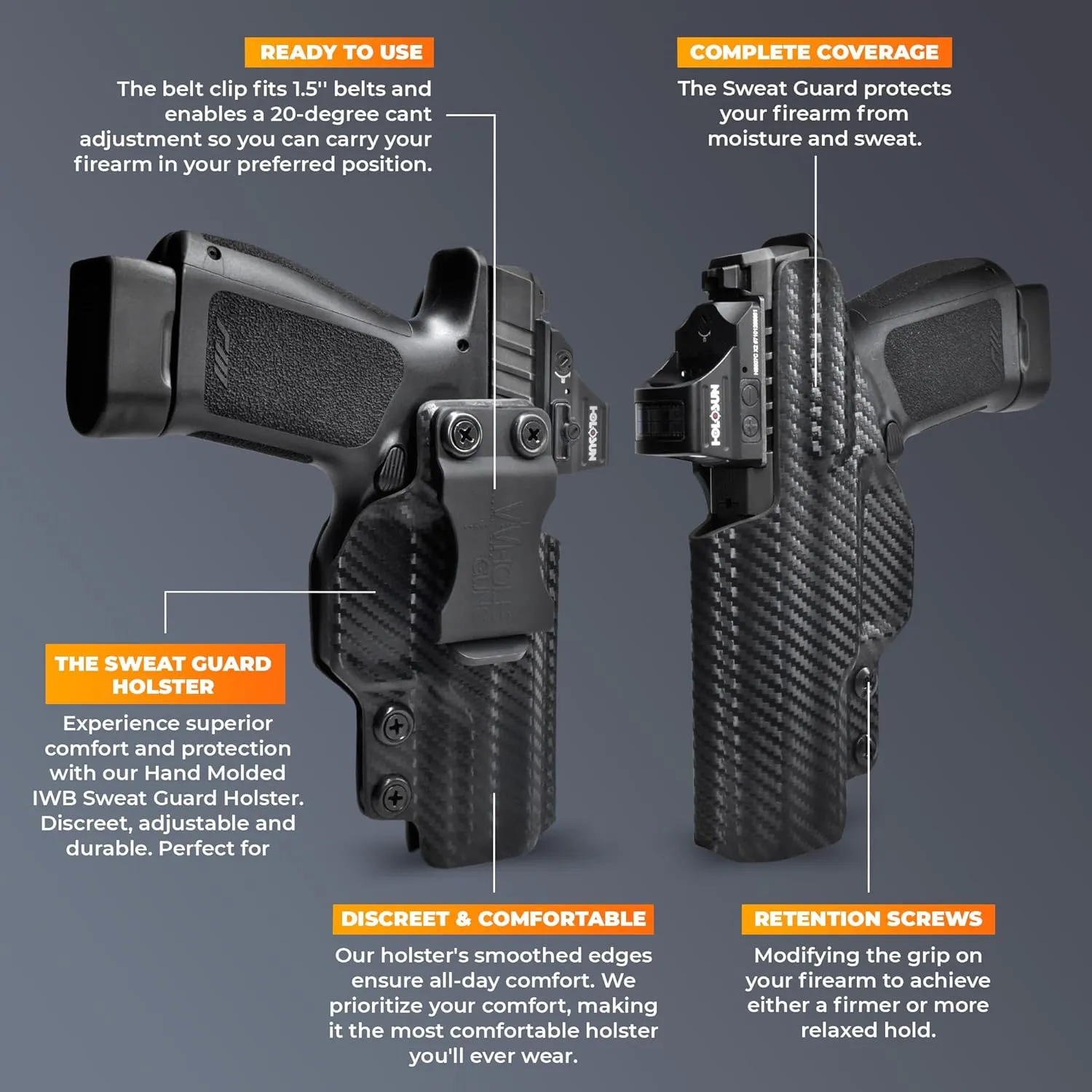 IWB Sweat Guard Holster - Inside The Waistband Holster - fits S&W CSX E-Series 3.6''