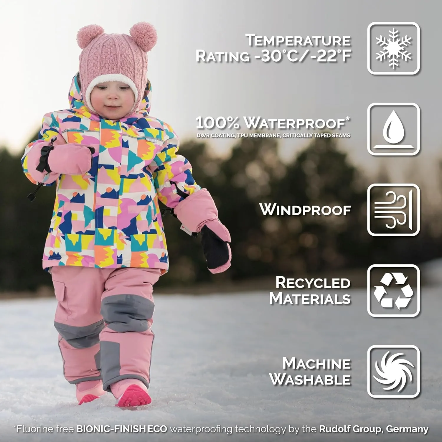 JAN & JUL Waterproof Ski Jacket, Insulated Snow Coat for Toddlers