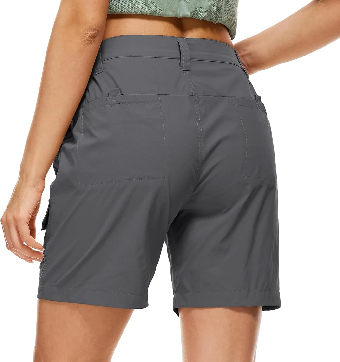 Jessie Kidden Womens Stretch Cargo Hiking Shorts Quick Dry Elastic Waist 7" Casual Shorts for Women