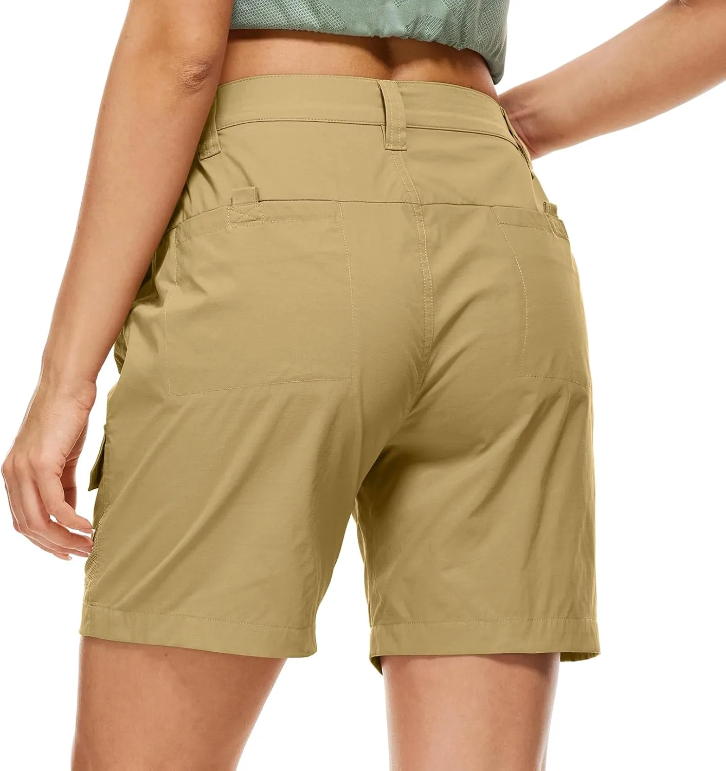 Jessie Kidden Womens Stretch Cargo Hiking Shorts Quick Dry Elastic Waist 7" Casual Shorts for Women