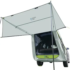 JOYTUTUS SUV Tailgate Tent with Three Sides Awning and Poles, Water Resistant SUV Camping Tent with Car Roof Cover, Outdoor Travel Preferred, Universal Fit Most Car, Grey Green