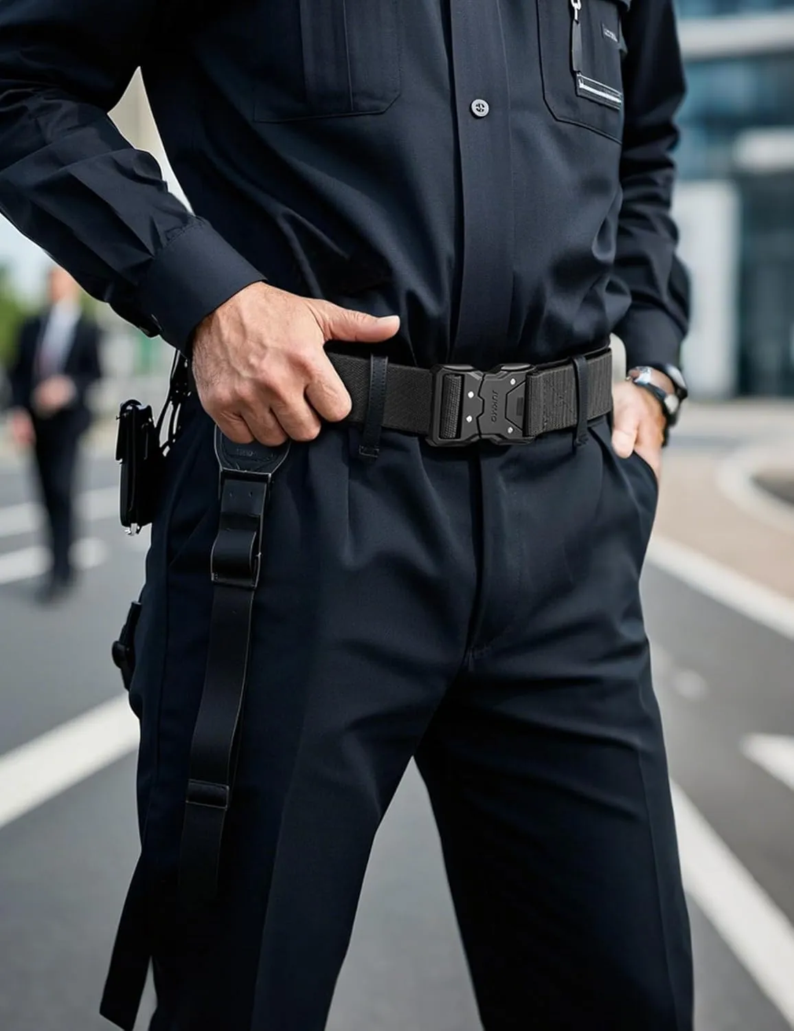 JUKMO Quick Release Tactical Belt, Military Work 1.5" Nylon Web Hiking Belt with Heavy Duty Seatbelt Buckle