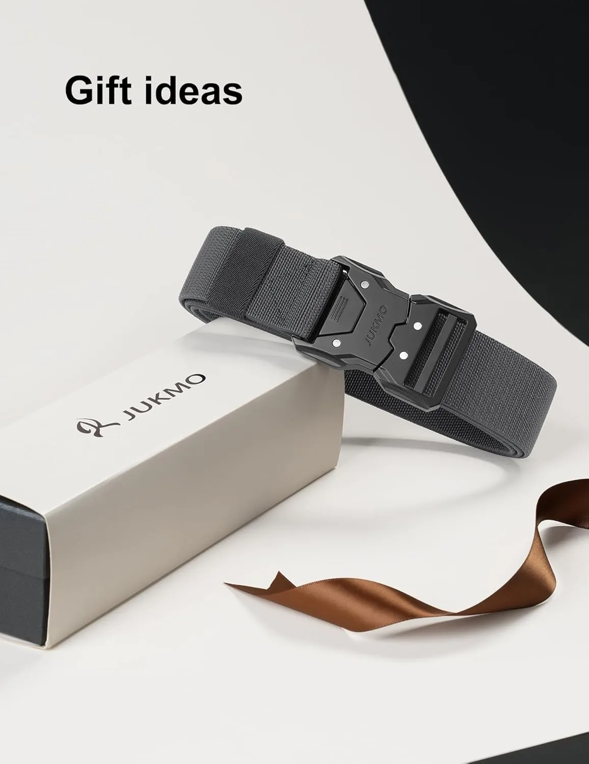 JUKMO Quick Release Tactical Belt, Military Work 1.5" Nylon Web Hiking Belt with Heavy Duty Seatbelt Buckle