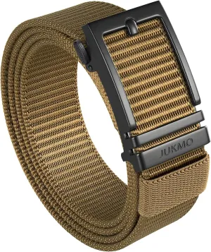 JUKMO Ratchet Golf Belt for Men, Nylon Web Tactical Belt with Automatic Slide Buckle