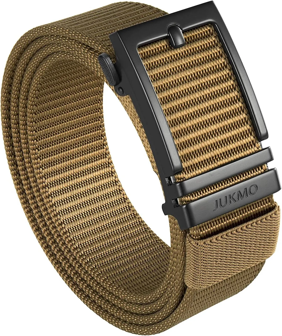 JUKMO Ratchet Golf Belt for Men, Nylon Web Tactical Belt with Automatic Slide Buckle