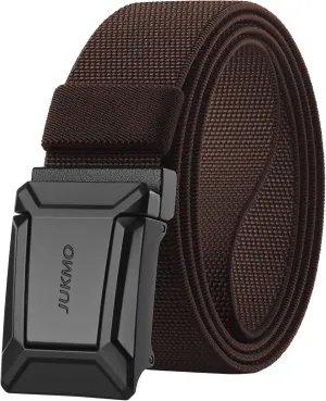 JUKMO Stretch Tactical Belt for Men, Military Work Rigger Hiking 1.5" Elastic Nylon Web Ratchet Quick Release Belt