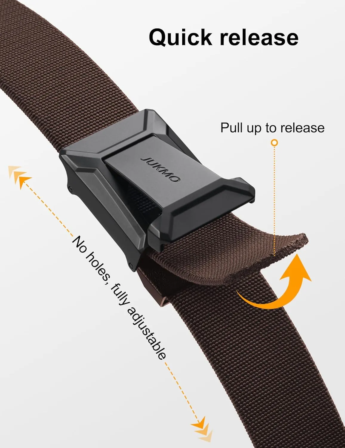 JUKMO Stretch Tactical Belt for Men, Military Work Rigger Hiking 1.5" Elastic Nylon Web Ratchet Quick Release Belt