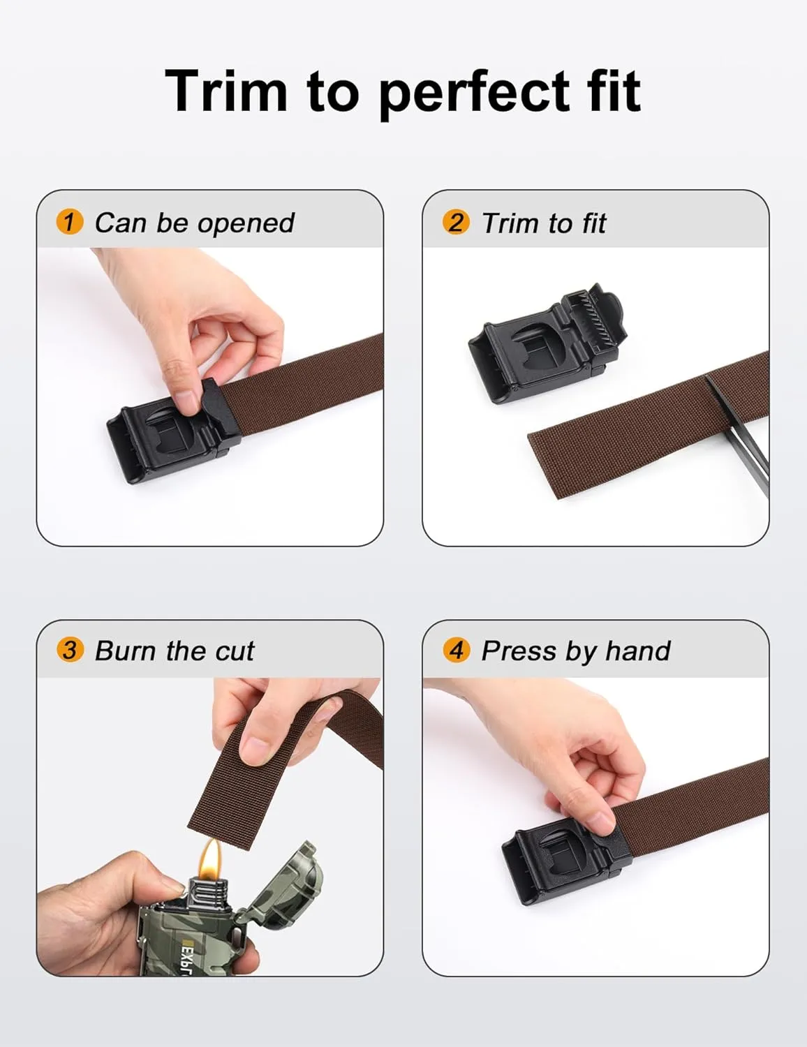 JUKMO Stretch Tactical Belt for Men, Military Work Rigger Hiking 1.5" Elastic Nylon Web Ratchet Quick Release Belt