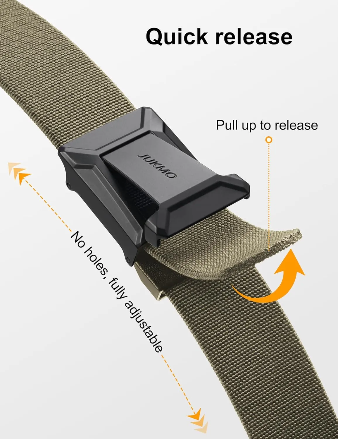 JUKMO Stretch Tactical Belt for Men,2 Pack Military Work Rigger Hiking 1.5" Elastic Nylon Web Quick Release Belt in Gift Box