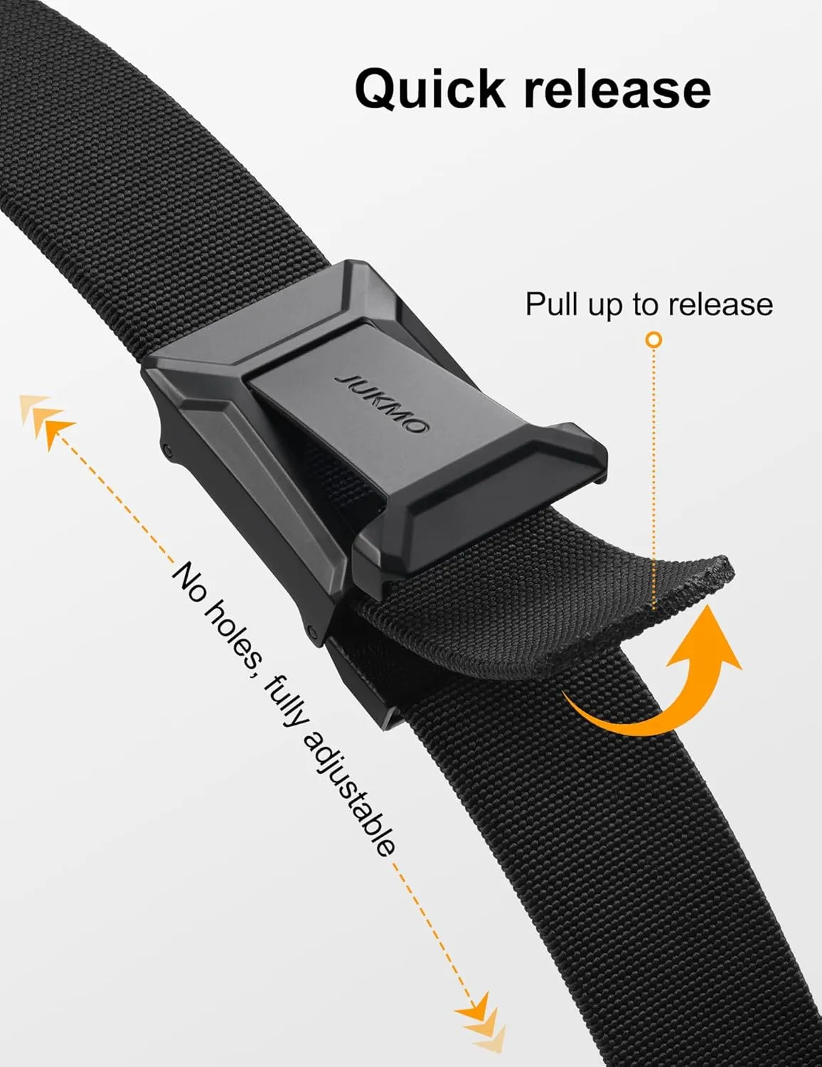 JUKMO Stretch Tactical Belt for Men,2 Pack Military Work Rigger Hiking 1.5" Elastic Nylon Web Quick Release Belt in Gift Box