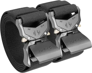 JUKMO Tactical Belt, 2 Pack Military Hiking Rigger 1.5" Nylon Web Work Belt with Heavy Duty Quick Release Buckle