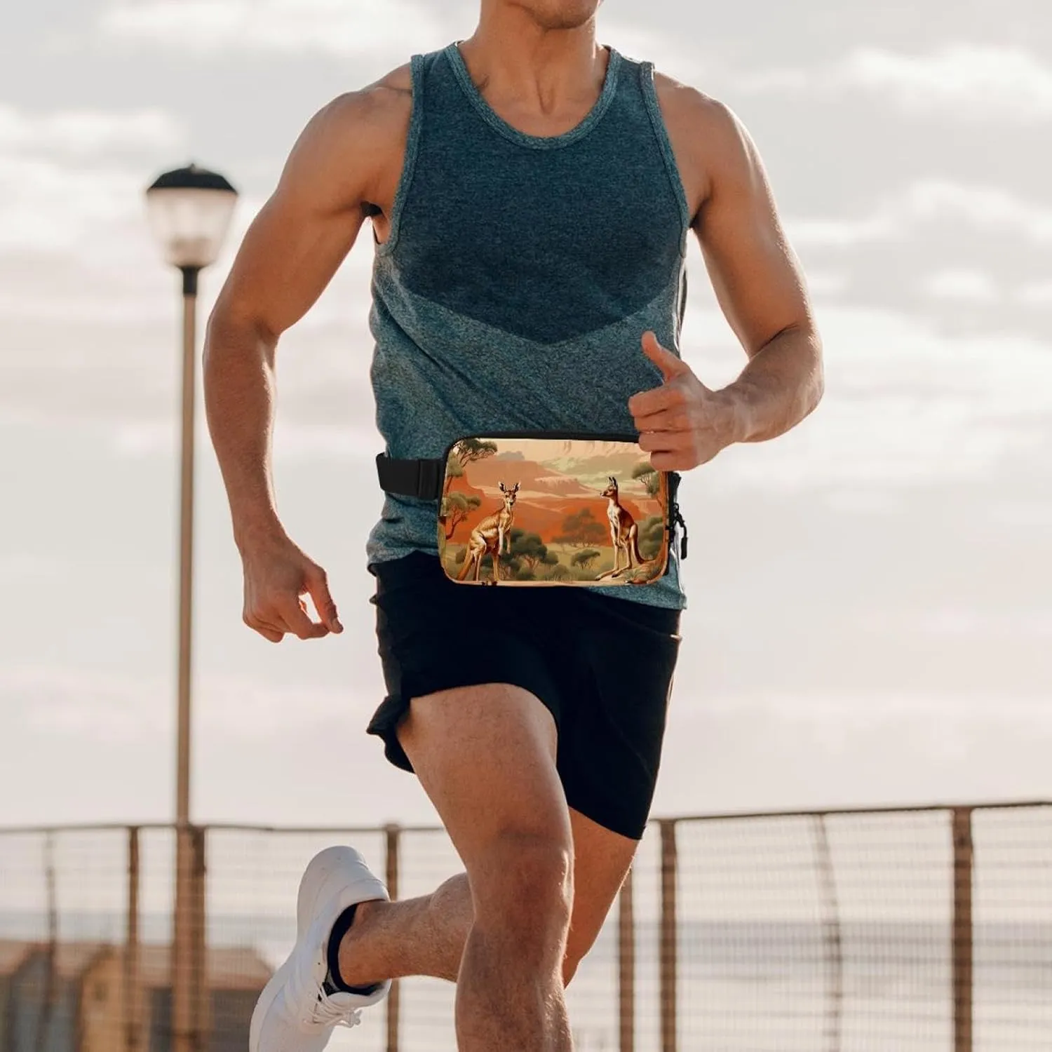 Jungle Kangaroo-1543 Crossbody Fanny Pack for Men&Women,Belt Bag for Travel Casual Walking Running Hiking Cycling