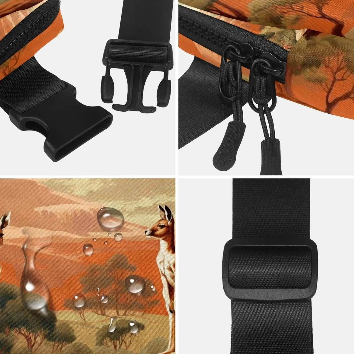 Jungle Kangaroo-1543 Crossbody Fanny Pack for Men&Women,Belt Bag for Travel Casual Walking Running Hiking Cycling