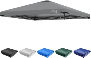 KAMPKEEPER 10x10 Replacement Top Pop Up Canopy Tent Top Cover Roof with Air Vent and Adjustable Elastic Strap, Polyester UV Waterproof for Outdoor Garden Patio Pavilion Sun Shade(Top Only) (Dark Grey)