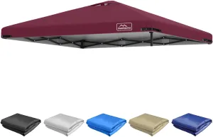 KAMPKEEPER 10x10 Replacement Top Pop Up Canopy Tent Top Cover Roof with Air Vent and Adjustable Elastic Strap, Polyester UV Waterproof for Outdoor Garden Patio Pavilion Sun Shade(Top Only) (Red)