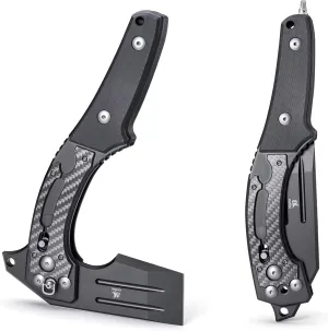 KATSU Camping Folding Hatchet, Pocket Folding Japanese Tactical Axe with Axis Lock for Survival, Outdoors, Wood Cutting and Splitting, Sakura Blade Nemoto Design