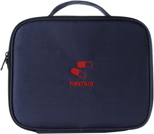 Katutude Empty First Aid Bag with Compartments, Portable Blue First Aid Bag Empty Organizer Waterproof Storage Bag Multifunctional Travel Bag for Home Camping Hiking Outdoor Activities