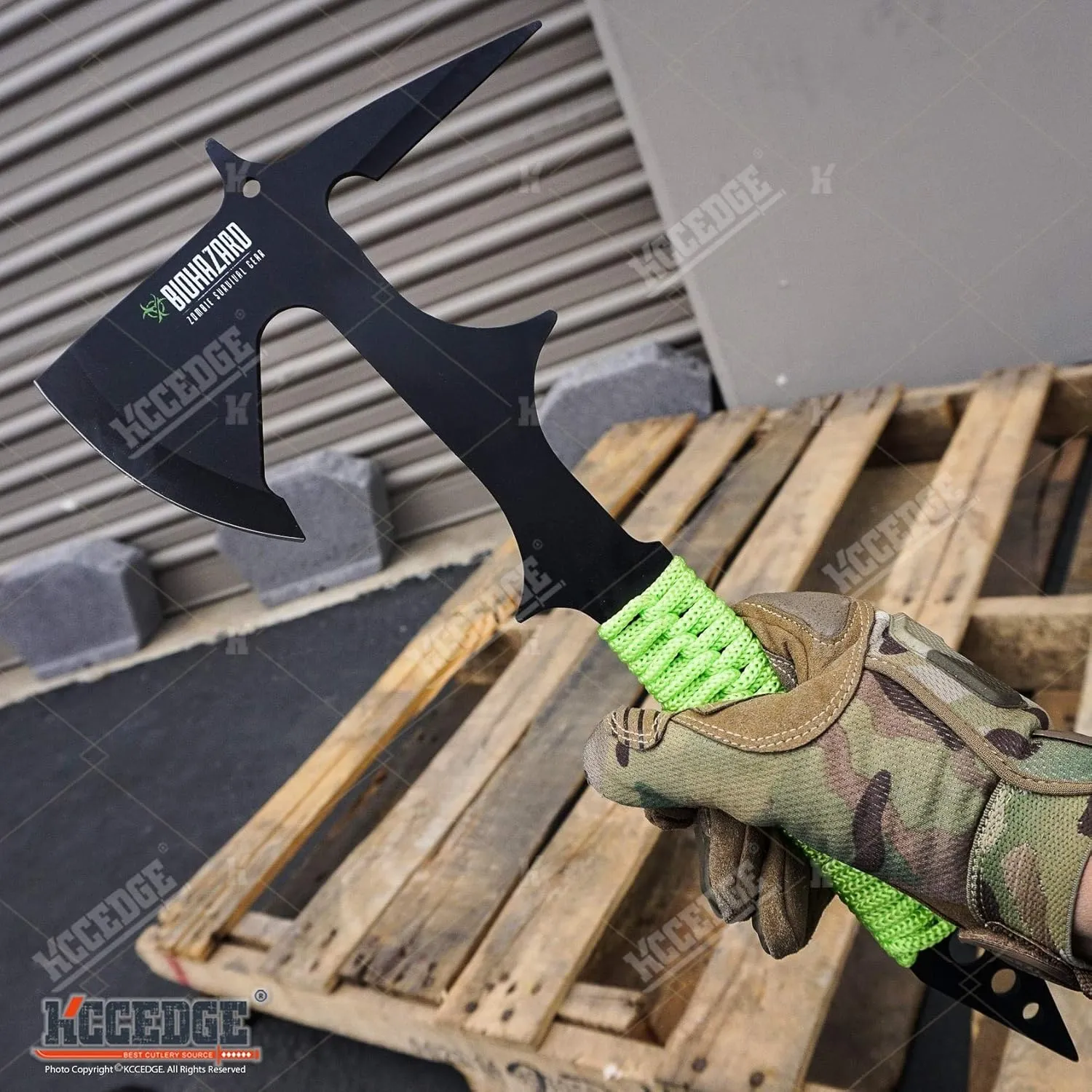 KCCEDGE BEST CUTLERY SOURCE Axe Hatchet Tactical Axe Survival Axe Hunting Knife 15 1/8 Inch Razor Sharp Edge Camping Accessories Camping Gear Survival Kit Survival Gear Tactical Gear 77718