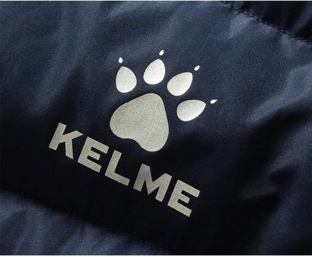 KELME Men's Long Parka Winter Coats, Windproof Hooded Soccer Jacket, Stadium Outdoor Cold Weather Warm Outerwear