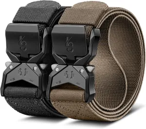 KEMISANT Men Tactical Belt,Stretch Nylon Belt Adjustable for Rigger Military Heavy Duty Work 1.5"-Quick Release
