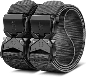 KEMISANT Men Tactical Belt,Stretch Nylon Belt Adjustable for Rigger Military Heavy Duty Work 1.5"-Quick Release