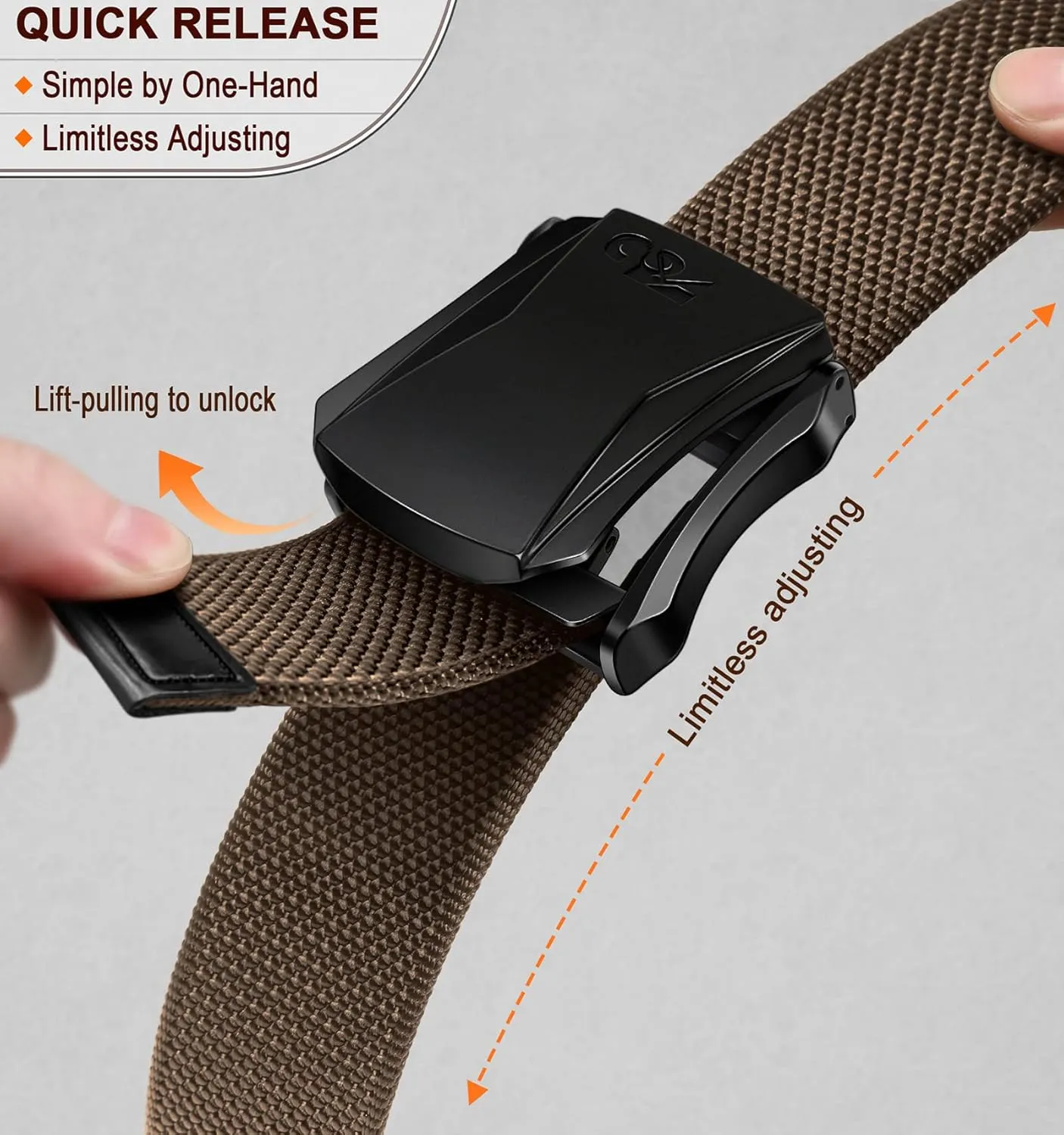 KEMISANT Mens Belt, Military Tactical Stretch Web Nylon Belt For Gift Men Hiking Hunting 1.5",Cut For Fit