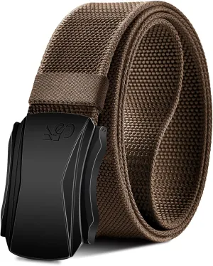 KEMISANT Mens Belt, Military Tactical Stretch Web Nylon Belt For Gift Men Hiking Hunting 1.5",Cut For Fit