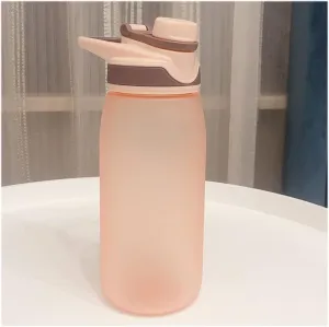 kettles Large Frosted Water Bottles Fast Flow BPA Free,Leak proof Sports Bottle with Built-in Handle,Portable Plastic Cups,Students canteen(C,Small)