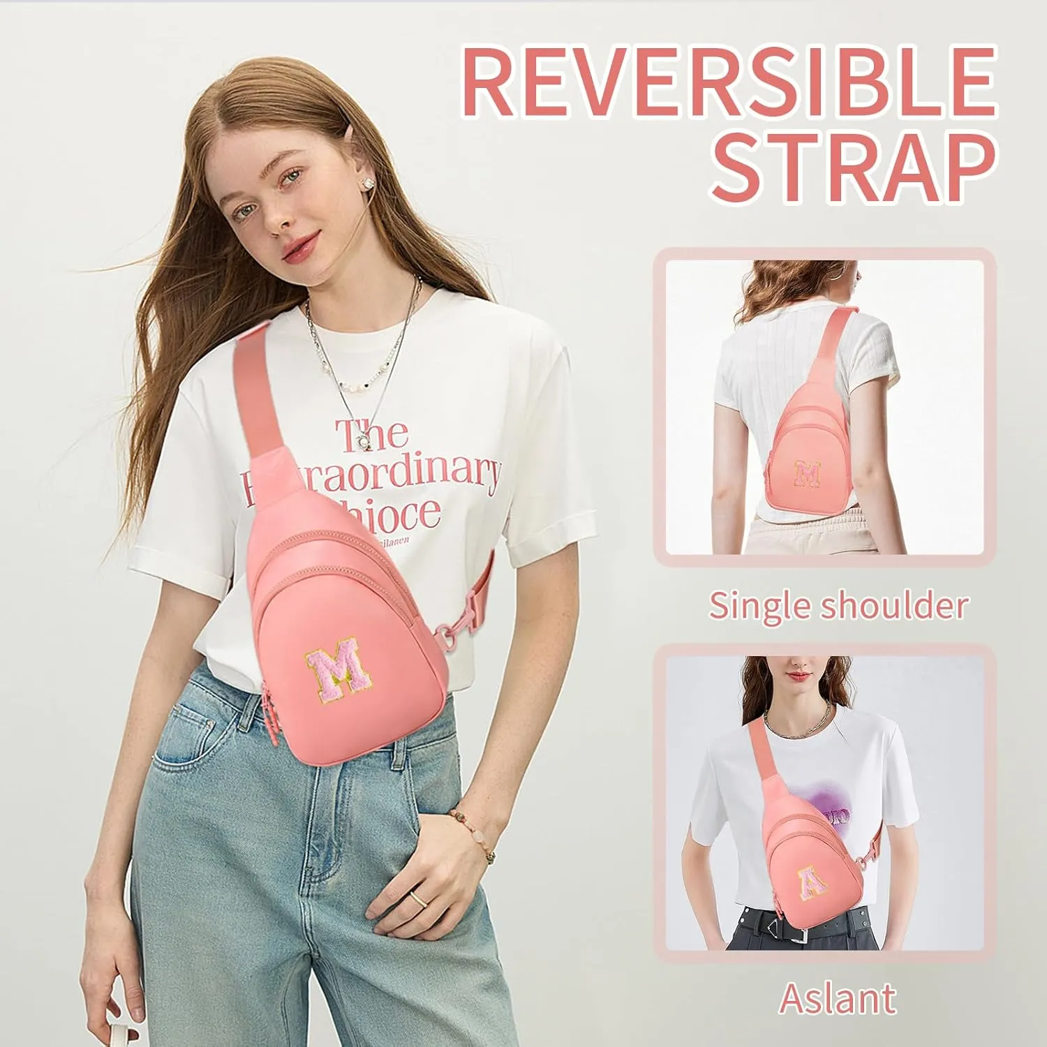 Kids Crossbody Small Sling Bag Initial Girls Fanny Pack Belt Bag Cute Backpack Purse Chest Bag for Girls Gifts