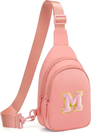 Kids Crossbody Small Sling Bag Initial Girls Fanny Pack Belt Bag Cute Backpack Purse Chest Bag for Girls Gifts