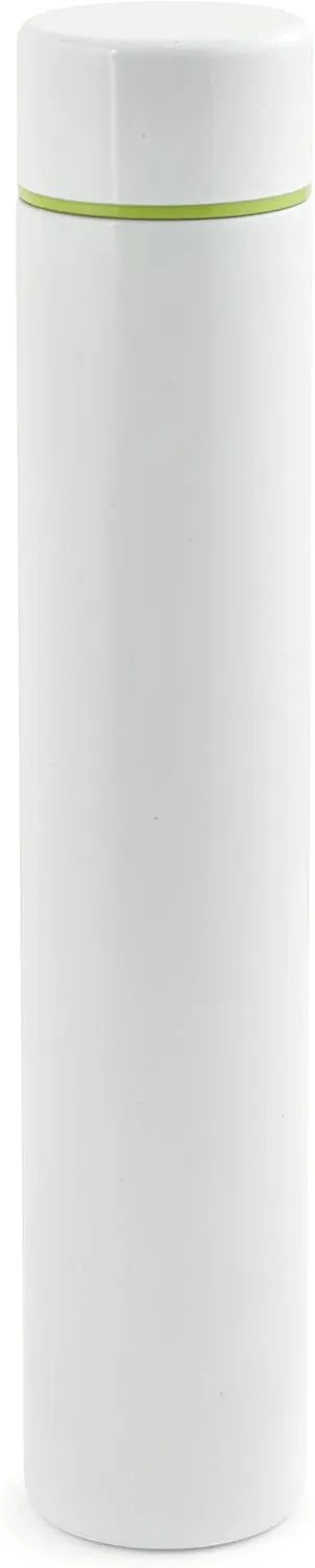 Kikkerland Slim Bottle, White, 8 oz, White