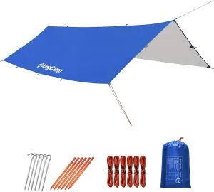 KingCamp Camping Tarp, Oversize Waterproof Tarp with Silver Coating UPF50  UV Protection for Camping Hiking Traveling