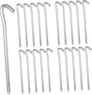 Kisangel 20 Pcs Heavy Duty Aluminum Tent Stakes Pegs for Camping Garden and Outdoor Use Durable Resistant Hooks and Pegs for Secure Ground Anchoring