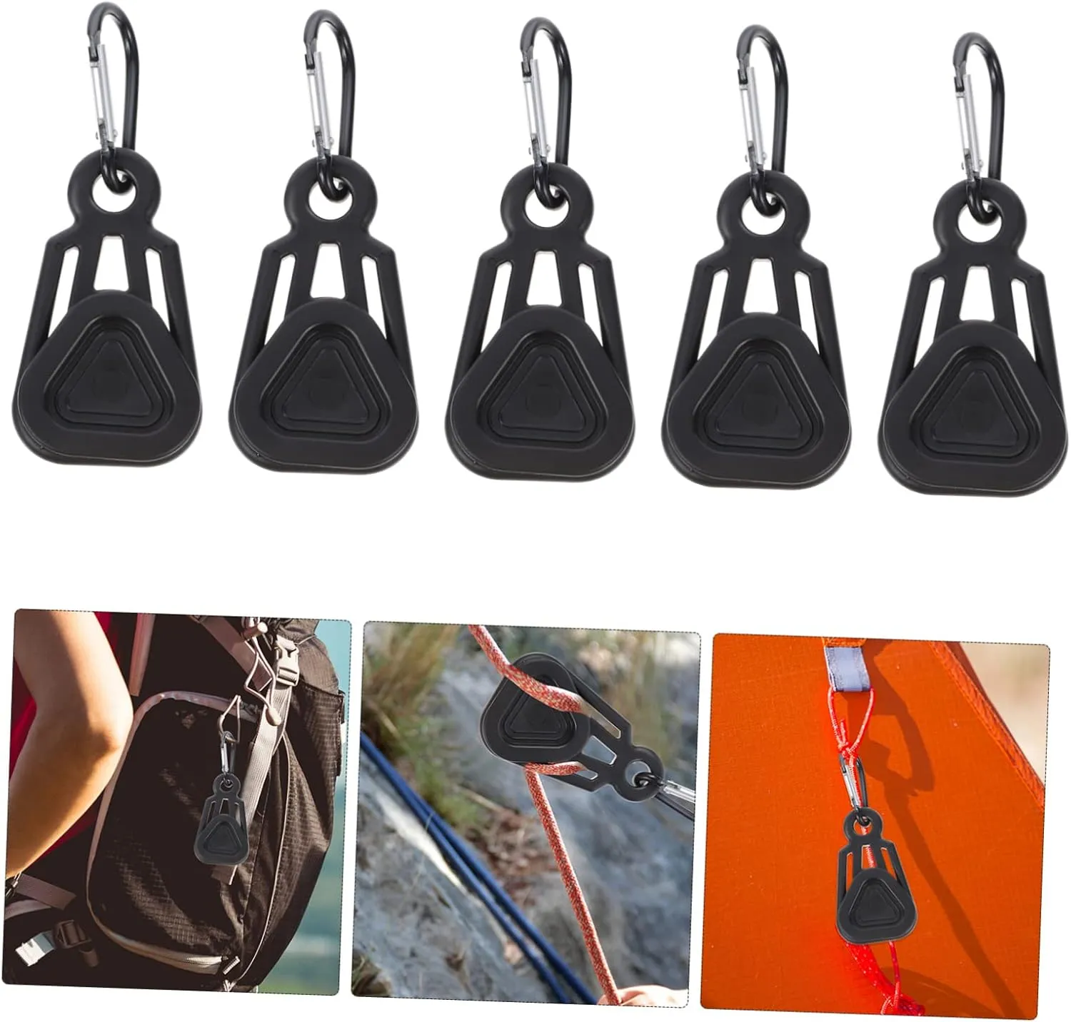 Kisangel Tent Clip Tent Fixing Clamp Tarp Accessories Rope Clips Jaw Hanging Cord Puller Tent Stakes Kit Grill