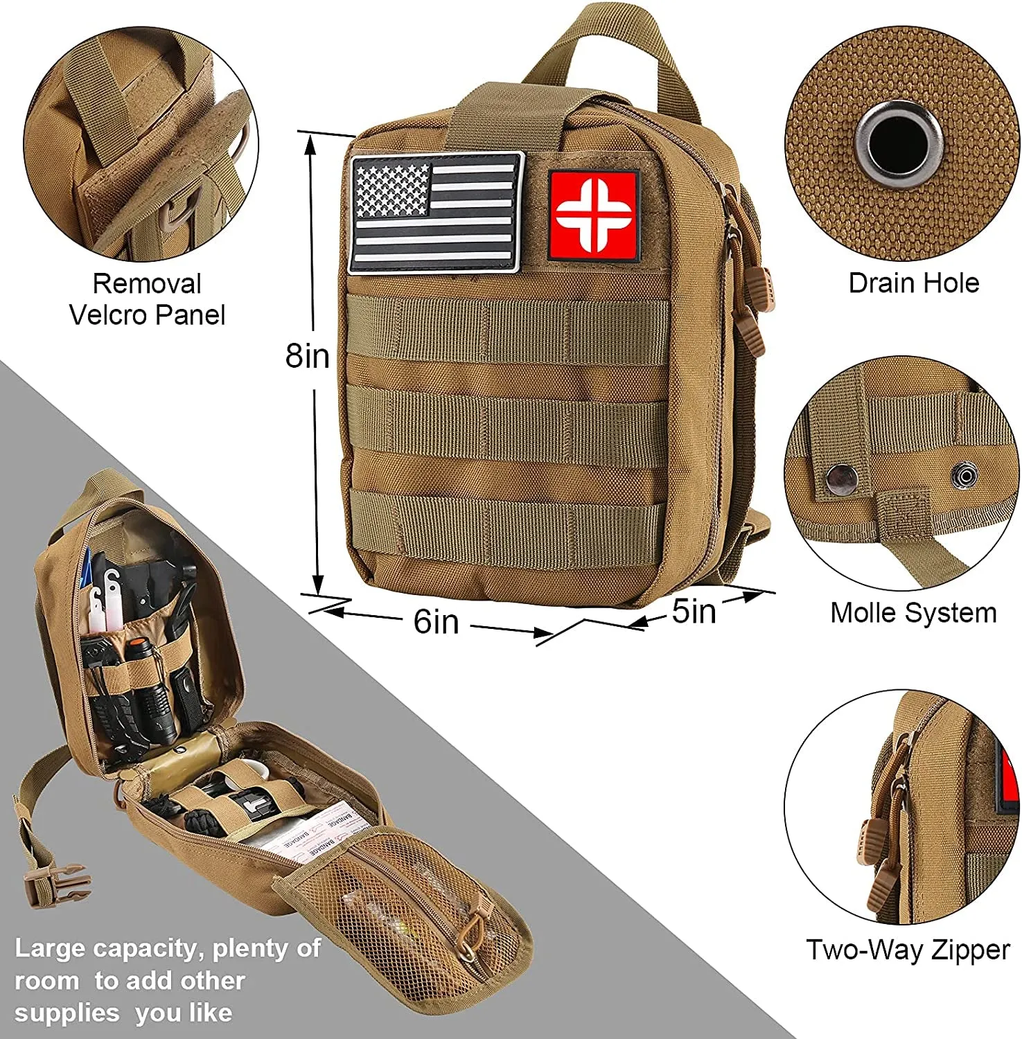 Kit and Gear 142Pcs Husband Pouch, Thanksgiving sale Kit, for and Men Likes Professional First Camping Dad Survival Survival Adventure… Equipment Molle Who Outdoor Custom design with Aid