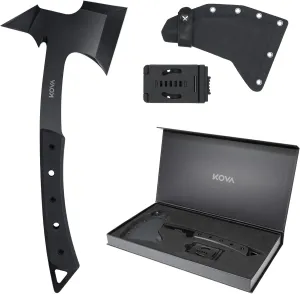 KOVA Black Thorn Hatchet - Stainless Steel, 14" Overall Length, 6.8" Blade, G10 Handle - Lightweight & Durable Axe, Ideal for Camping, Survival, and Outdoor Adventure
