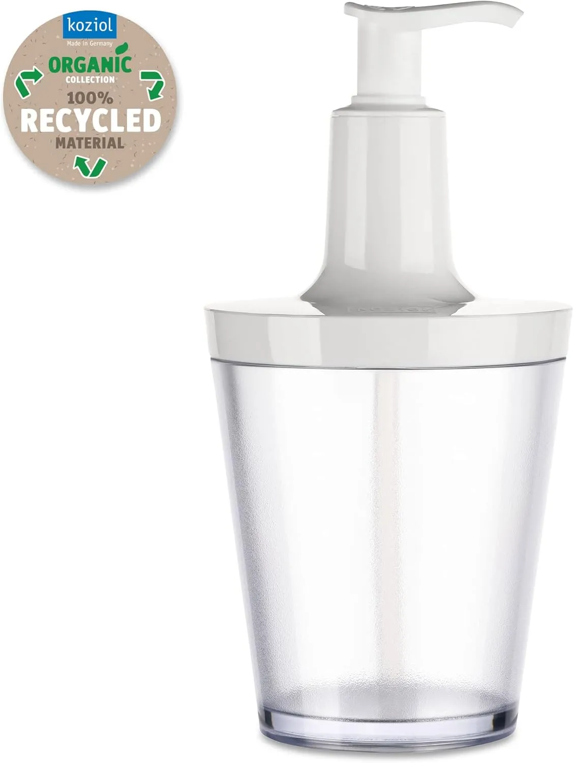 Koziol Dispenser, jar, soap Bottle, Recycled White, 250ml