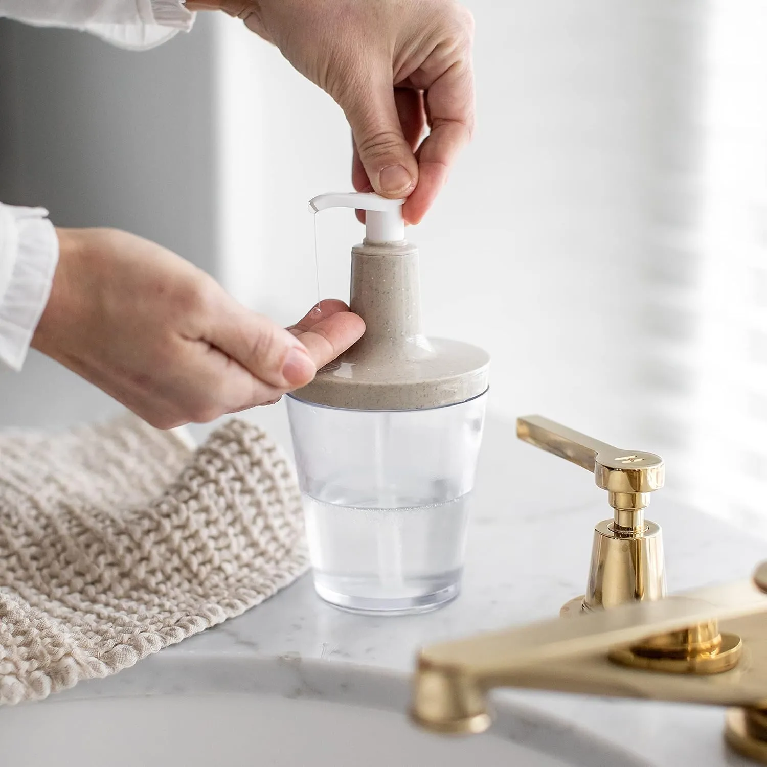 Koziol Dispenser, jar, soap Bottle, Recycled White, 250ml