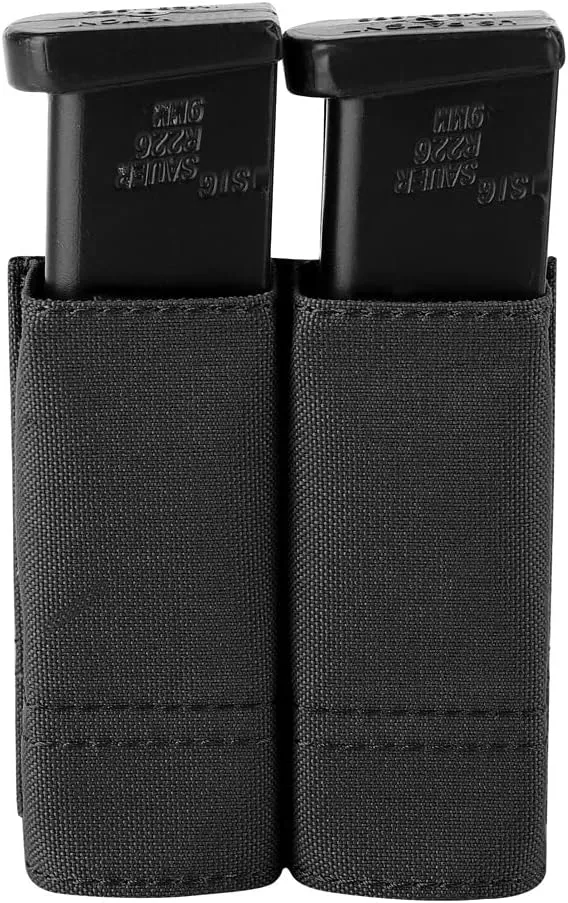 KRYDEX Single/Double Pistol Mag Pouch, Nylon Magazine Pouch 9mm with Quick Release Magazine Pouch Insert