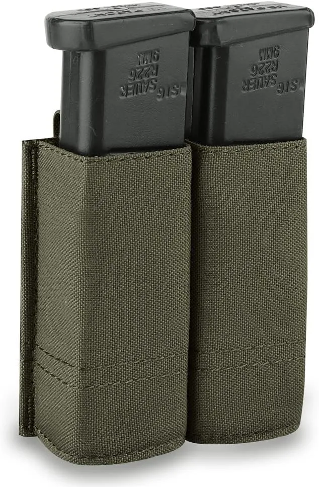 KRYDEX Single/Double Pistol Mag Pouch, Nylon Magazine Pouch 9mm with Quick Release Magazine Pouch Insert